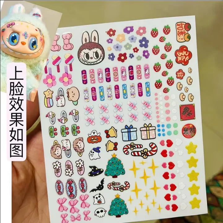 EZ 17cm Labubu V1v2 Eye Makeup Color False Eyelash Customization Gorgeous And Exquisite Eye Makeup Stickers Eyelash Stickers