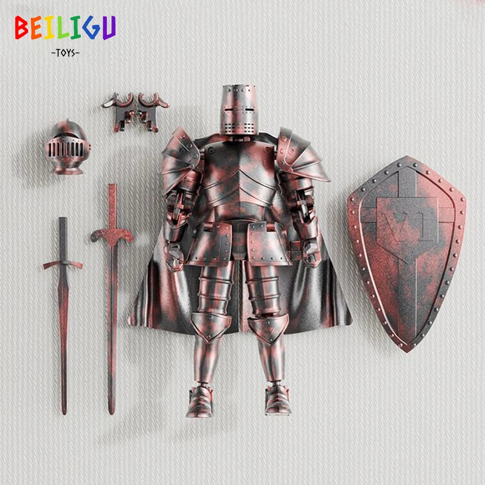 EZ Medieval Knight Multi-Joint Movable DIY Action Figures Weapon Warrior Robot Sword Shield Assembly Toy Children's Holiday Gift