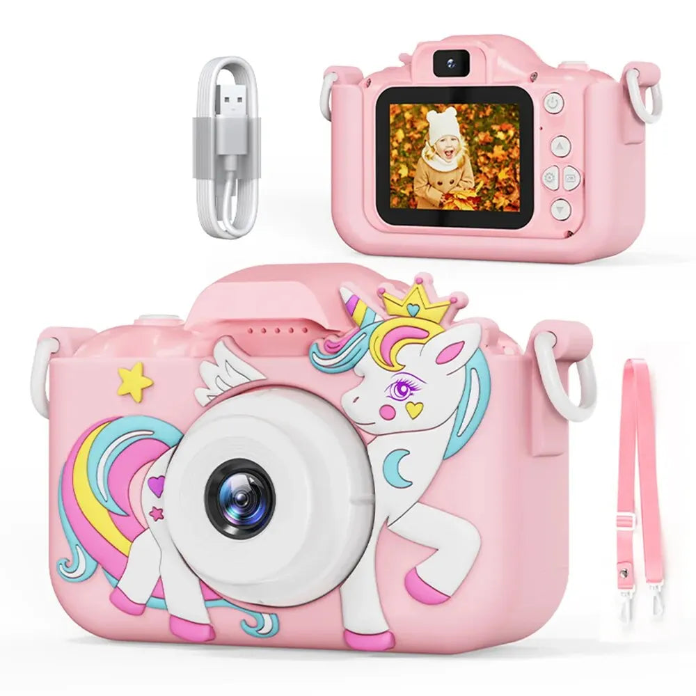 EZ Digital Kids Cameras Toys Mini Children Camera 1080P HD 8x Zoom Dual Camera Boys Girls Birthday Gifts Outdoor Photography Toy