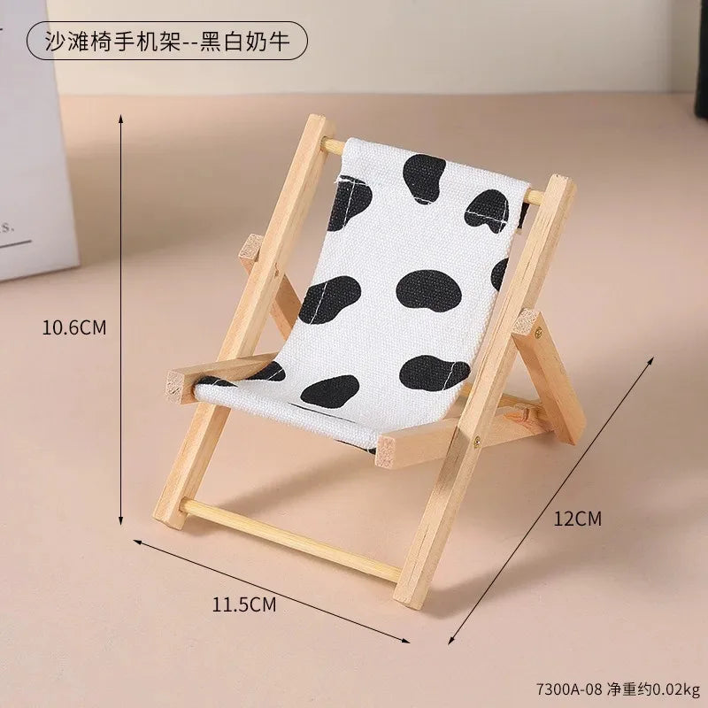 EZ Cute Labubu Doll Chair Mobile Phone Holder & Summer Swimsuit Dress with Slippers Doll Shirt Sea Beach Style