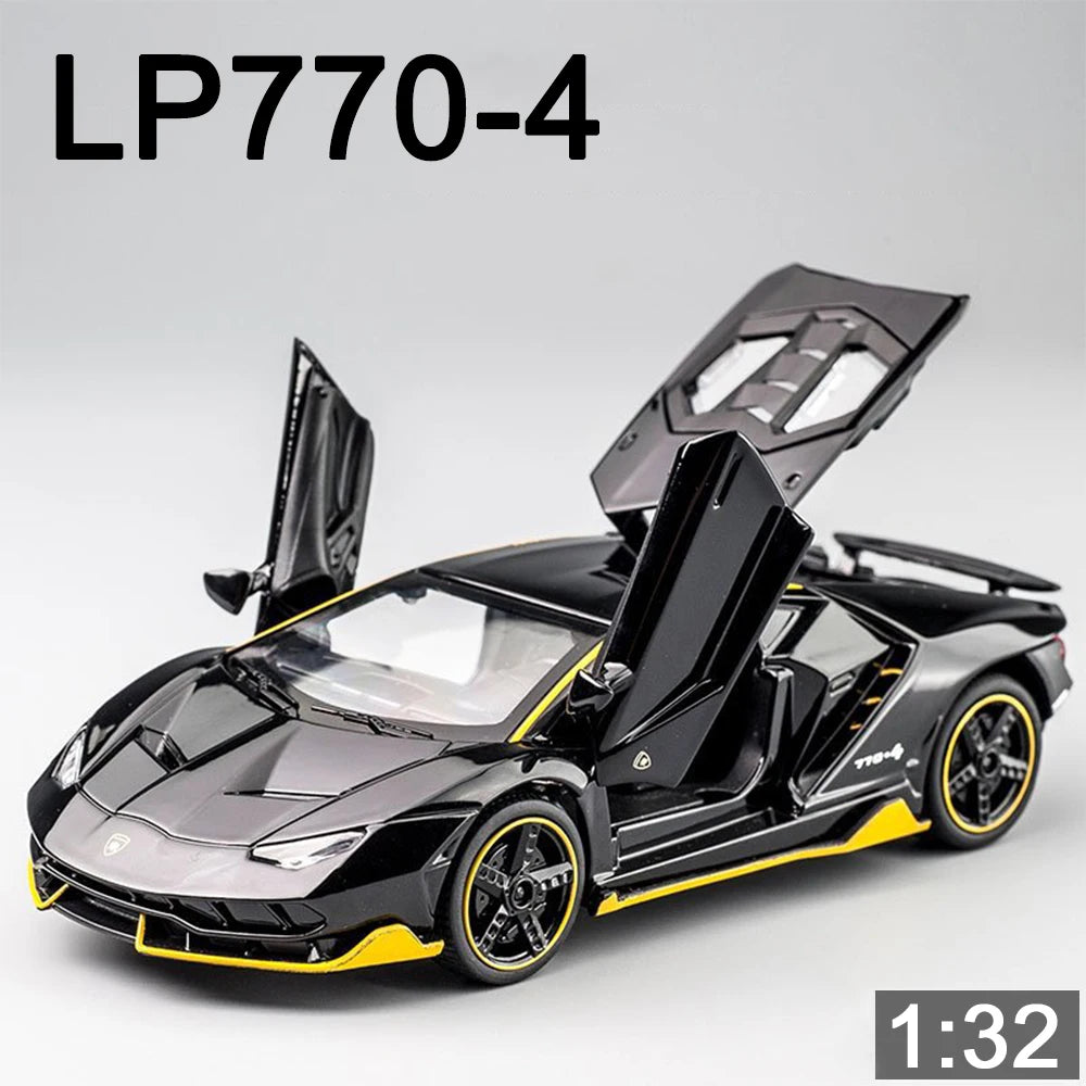 EZ 1/32 Cars Toys Auto To Scale Lambor LP770 Diecast Model Cars Alloy Autos Toys Gift for Boys Pull Back Light Music Kids Car