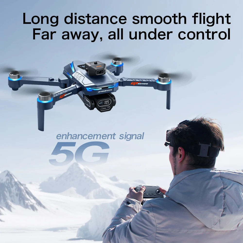 EZ GT8 Drone 8K HD Dual Cameras FPV 5G WiFi GPS Brushless Motor Intelligen Obstacle Avoidance Foldable Quadcopter Toy Gift RC 3000M