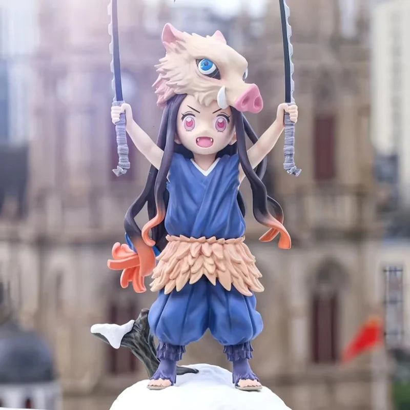 EZ 20cm Anime Demon Slayer Figure Kamado Nezuko Midouzi Cos Lnosuke Kimetsu Figurine PVC Decoration Statue Model Toys Gift