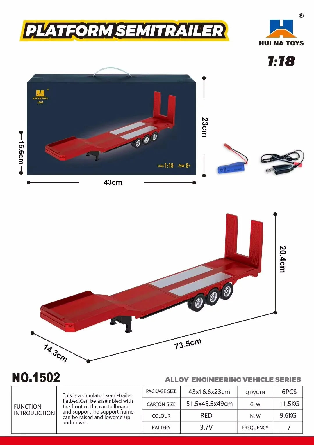 EZ Remote control engineering car Huina Scania 770S trailer head alloy car model children's toy four-wheel drive ratio 501D