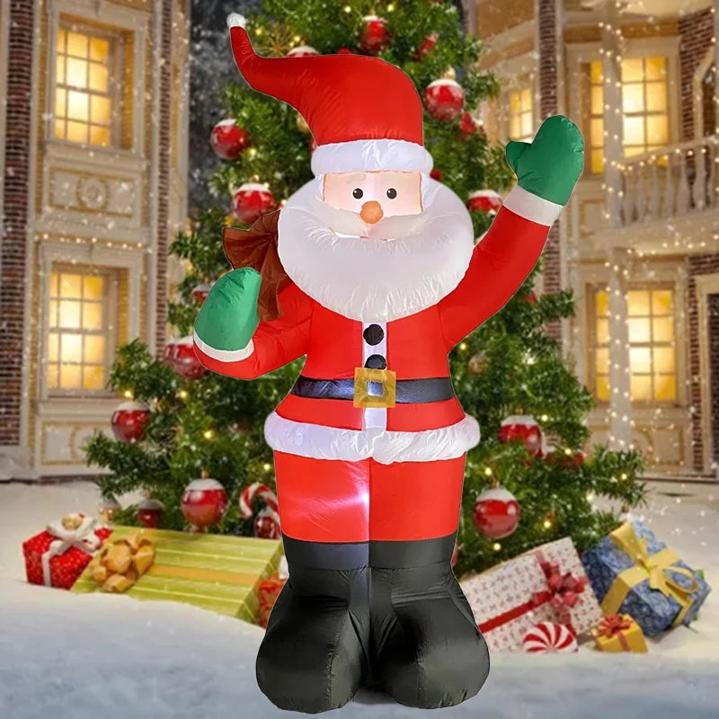 EZ Backpack Santa Claus Christmas Decoration Inflatable Toys With LED Light 1.8M Inflatable Model Holiday Gift Indoor Outdoor Decor
