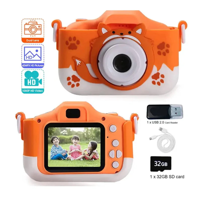 EZ Super Cute Children Camera 1080P HD Toddler Digital Video Camera 2.0-inch Kids Camera with Silicone Cases Toys for  Christmas