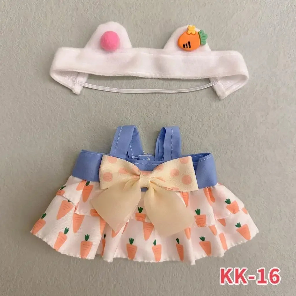 EZ 20cm Plush Doll'S Clothes Outfit Accessories For Korea Kpop Exo Labubu Idol Dolls Lolita set cute little princess skirt Clothing