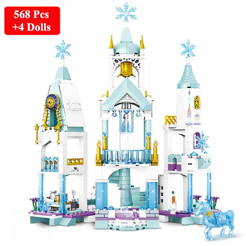 EZ Friends Princess Luxury Ice Castles Building Blocks Playground House Movies Bricks Classic Figures Set Toy for Girls DIY Gift