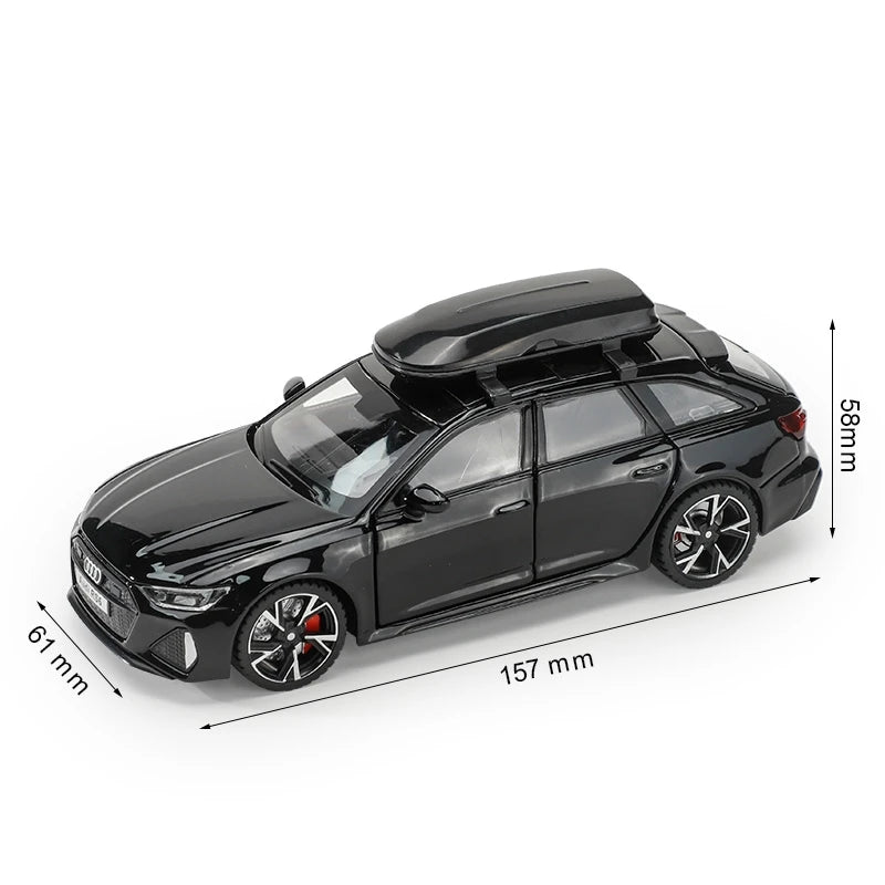 EZ 1/32 Audi RS6 Toy Car Model with Sound Light Doors Opened Alloy Diecast Model Vehicle Collection Toy for Boy Adult Festival Gift