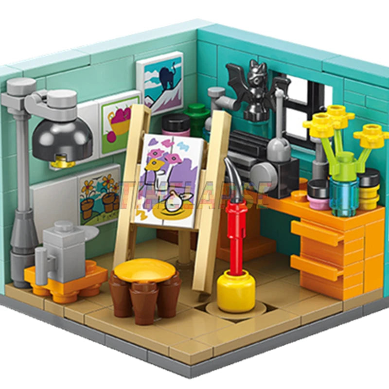 EZ NEW Dreams House Racer Car Doctor Painter Musician Scientist Pastry Chef Cameraman Astronaut Building Blocks Kit Brick Model Toy