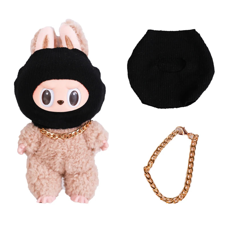 EZ Tidal Current Labubu Outfit Accessories Luxury Style 3-Layer Stacking Necklace Wearing a Headgear Dollhouse Ornaments Dress Up