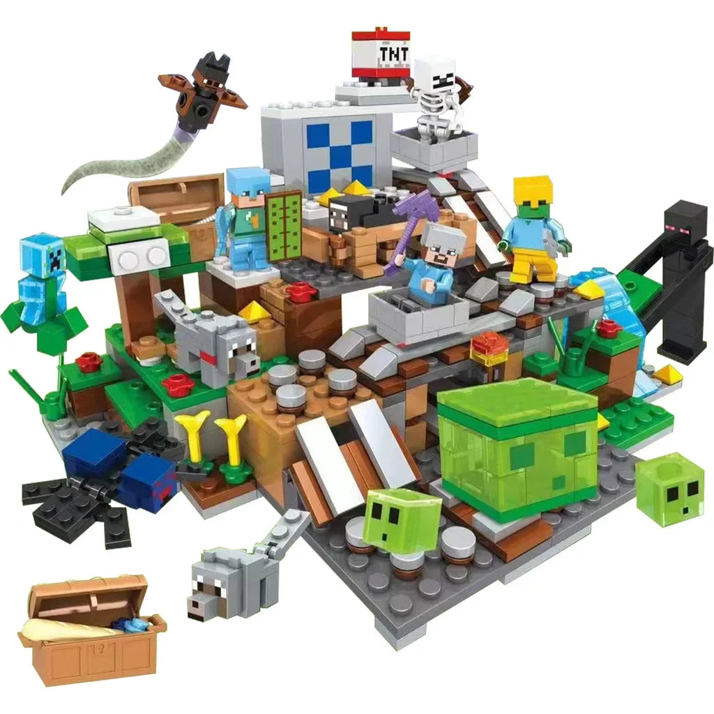EZ TreeHouse Village Farm Cave Mine Alex Zombie Action Figures Building Blocks Toys Gift for Children