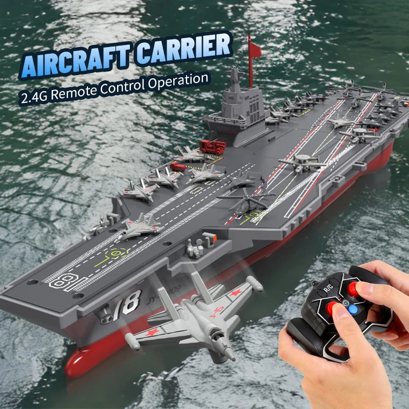 EZ JJRC S19 RC Aircraft 2.4G Remote Control Battleship Boat RC Boat Auto Water Sensor Carrier Boat Toys Gift for Kids Boys