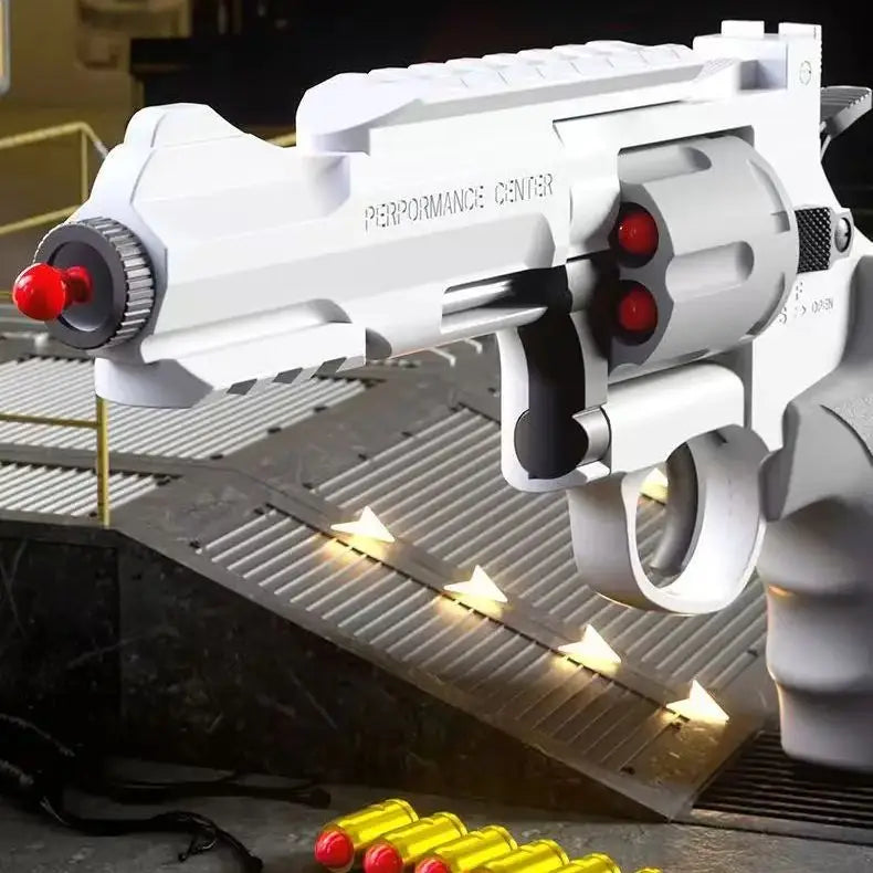 EZ New Continuous Firing Tactic Revolver Automatic Shooting Pistol Soft Dart Bullet Toy Gun CS Outdoor Weapon for Kids Adults