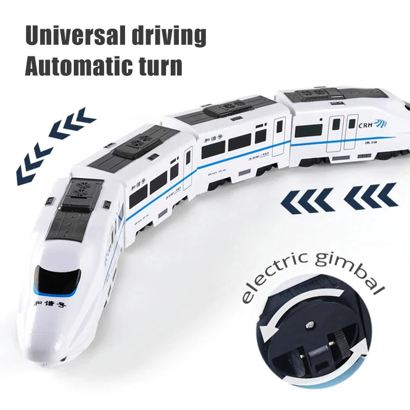 EZ Kids Simulation High-speed Railway Train Toys Electric Sound Light Train Model Car Puzzle Toys for Boys Girls Birthday Xmas Gift