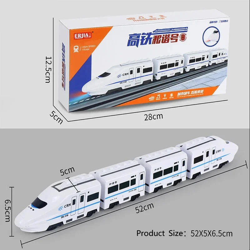 EZ Kids Simulation High-speed Railway Train Toys Electric Sound Light Train Model Car Puzzle Toys for Boys Girls Birthday Xmas Gift