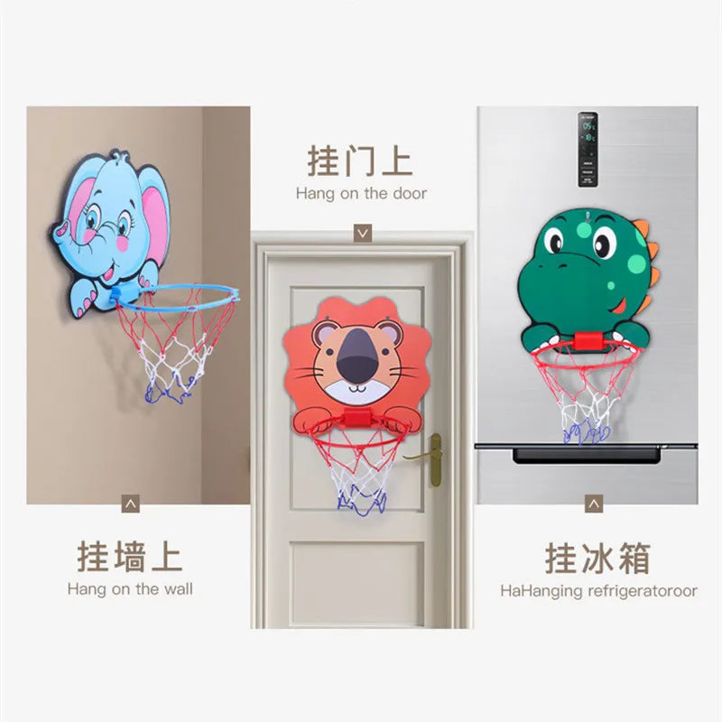 EZ Kids Basketball Hoop Kit Cartoon Creative Animals Basketball Stand Outdoor Indoor Game Sport Play Toys For Children Kids