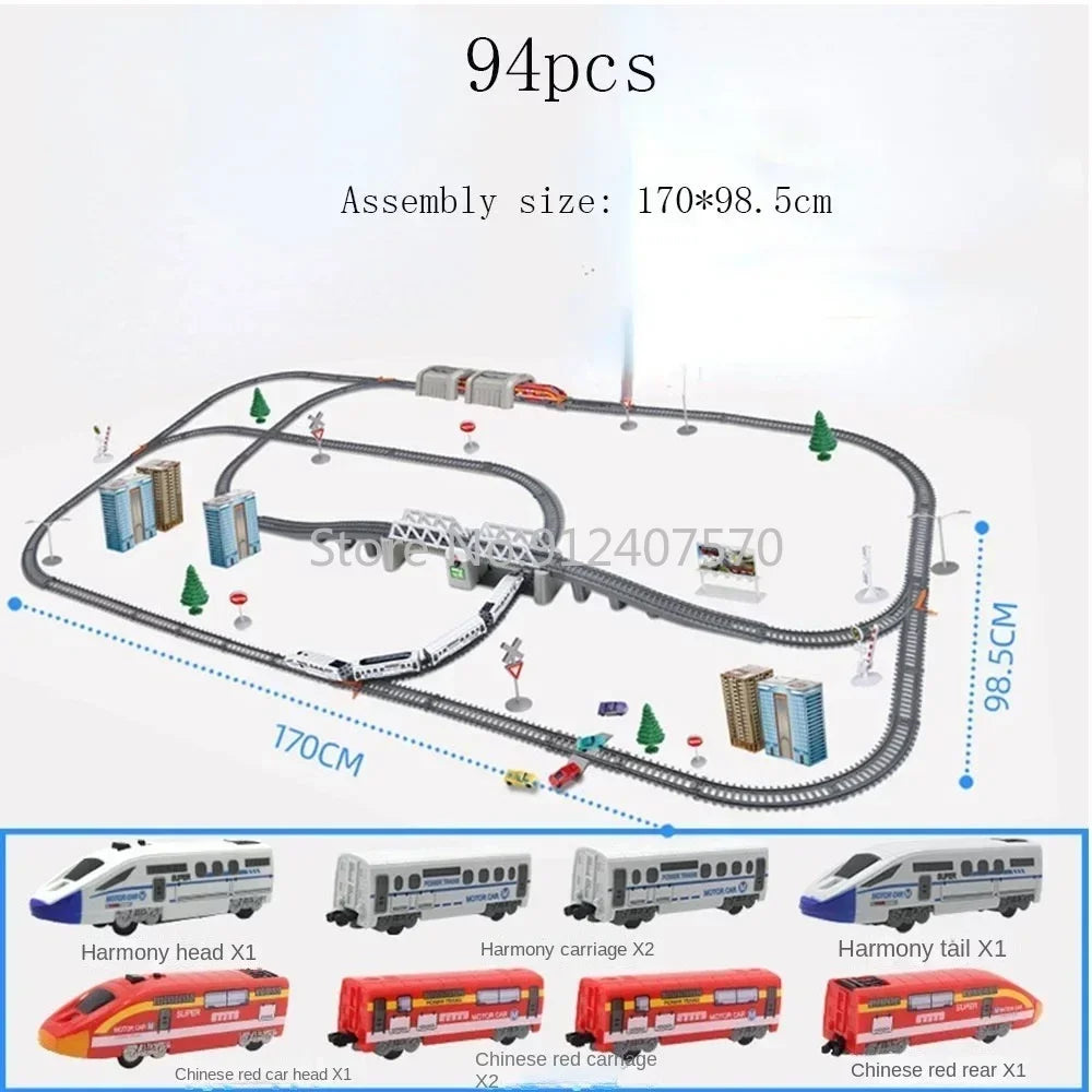 EZ Electric Train High Speed Train Model Railway Track Harmony Rail Toy Car  Assemble DIY Set Children Christmas Gift Toy for Boy