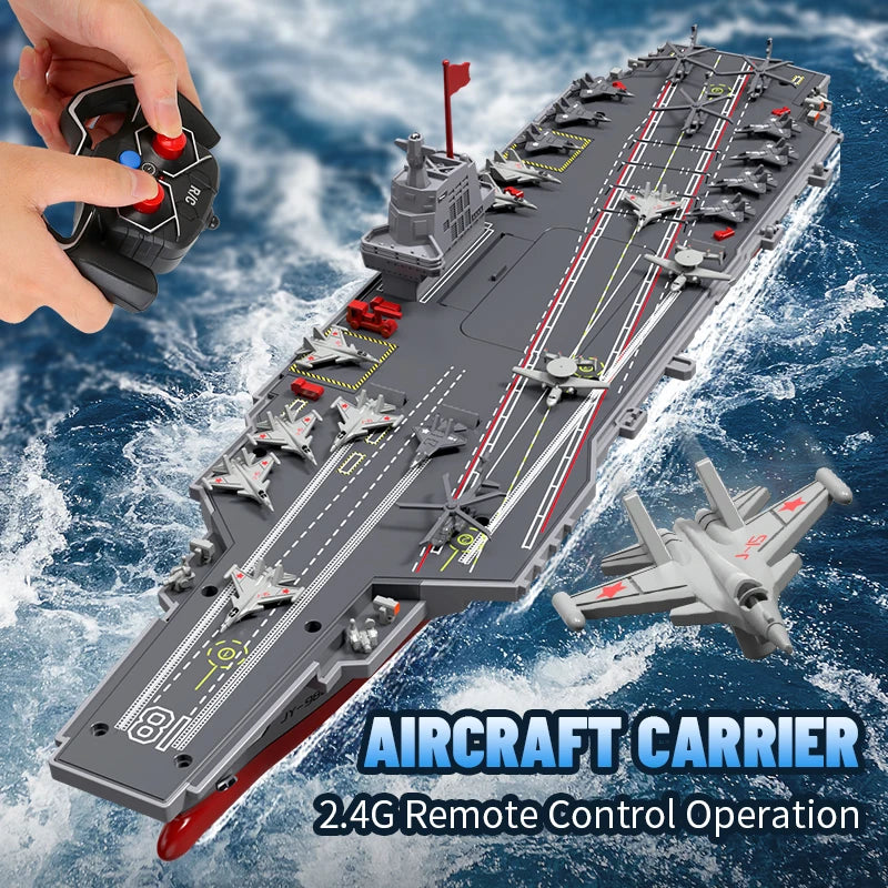 EZ JJRC S19 RC Aircraft 2.4G Remote Control Battleship Boat RC Boat Auto Water Sensor Carrier Boat Toys Gift for Kids Boys