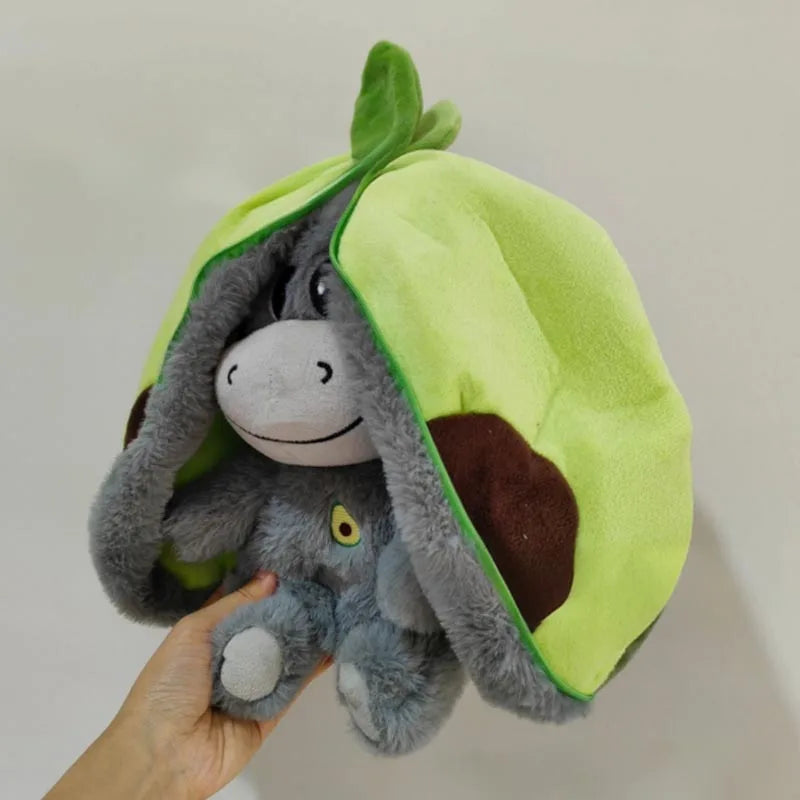 EZ Baby Strawberry Donkey Plush Toy Stuffed Creative Into Fruit Transform Breathing Donkey Sleeping Doll 30cm for Kid Birthday Gift