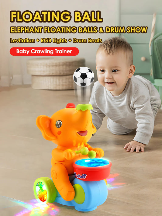 EZ 1pc funny elephant toy car,Electronic Suspended blowing ball pet toys with sound light for boys girls Christmas gift