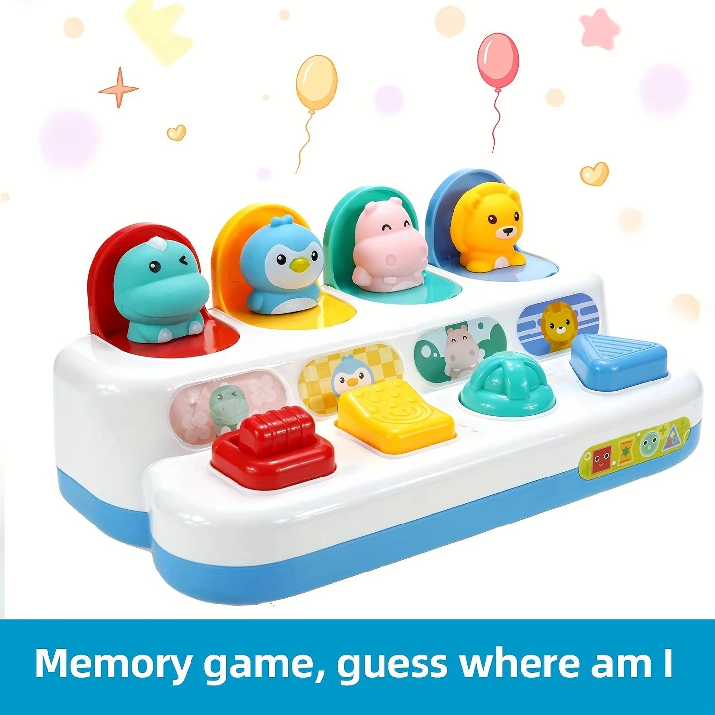 EZ Montessori Baby Pop Up Animals Toy Interactive Sensory Toys for Toddlers Developmental Educational Toy for Boys Girls 6-12 Month