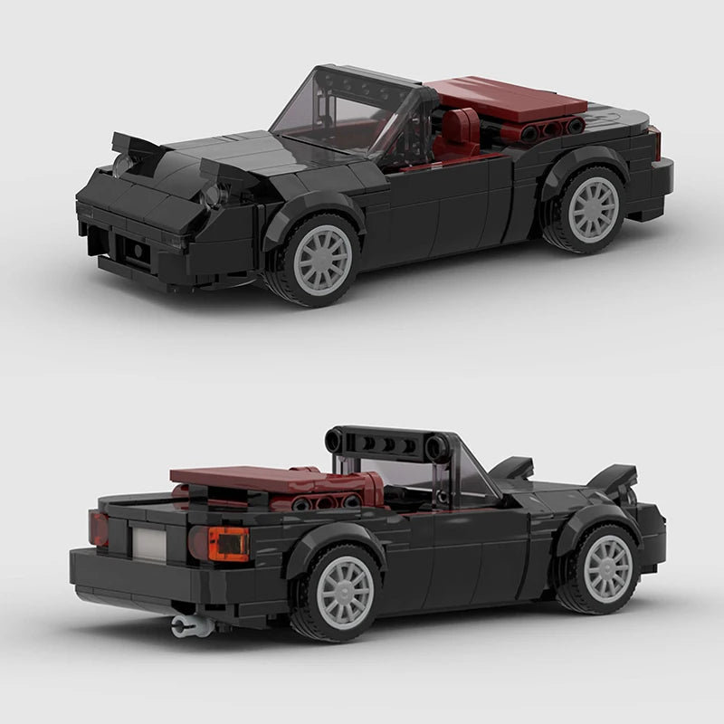 EZ Mini Cabrio MOC Open Car Vehicle City  Racer Runabout Building Blocks Brick Cabriolet Supercar Kids Toys Gift Boys