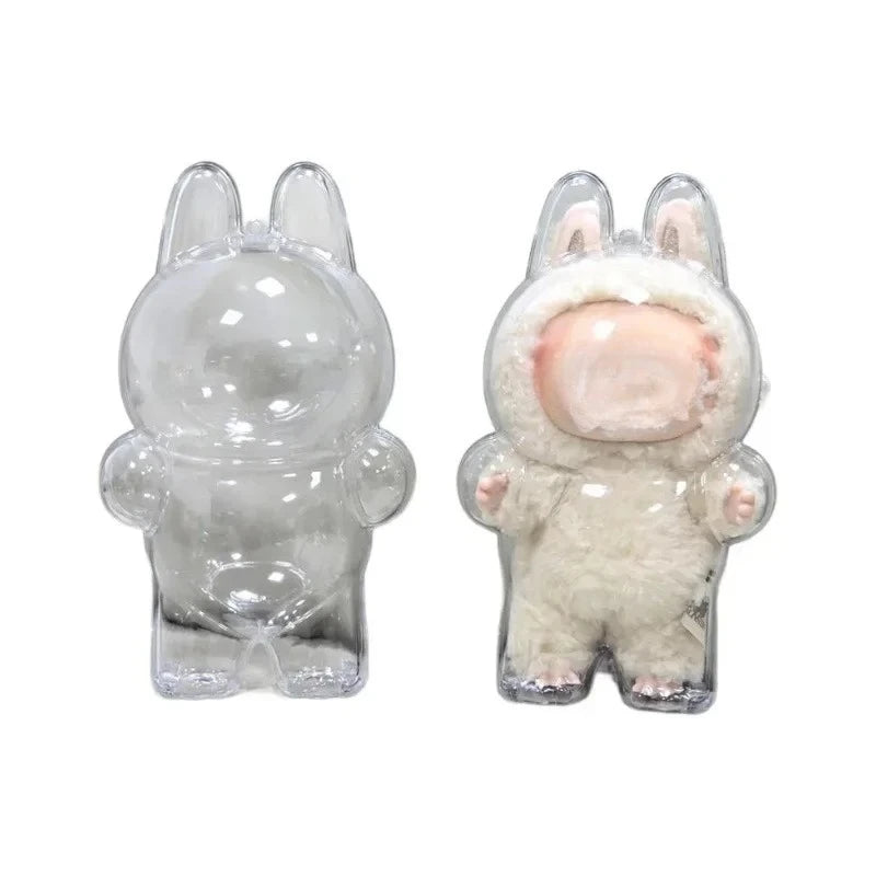 EZ Transparent Protective Cover for Labubu Monster Toy Elf Doll Cover Storage Box Cute Elf Plushie Display Cover for Party Dolls