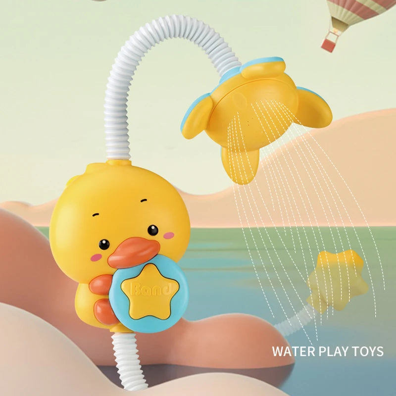 EZ Baby shower toy with water spray, duckling flower model, rotating faucet, electric shower, water spray, swimming, baby shower to
