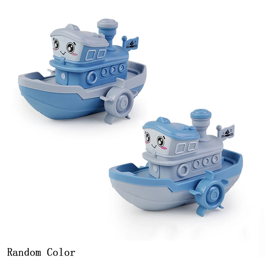 EZ 1PC Wind-up Steamer Bath Toy, Funny Windup Steamship Tub Toy Steamboat Water Toy Clockwork Boat Pool Toy For Baby Bath Toys