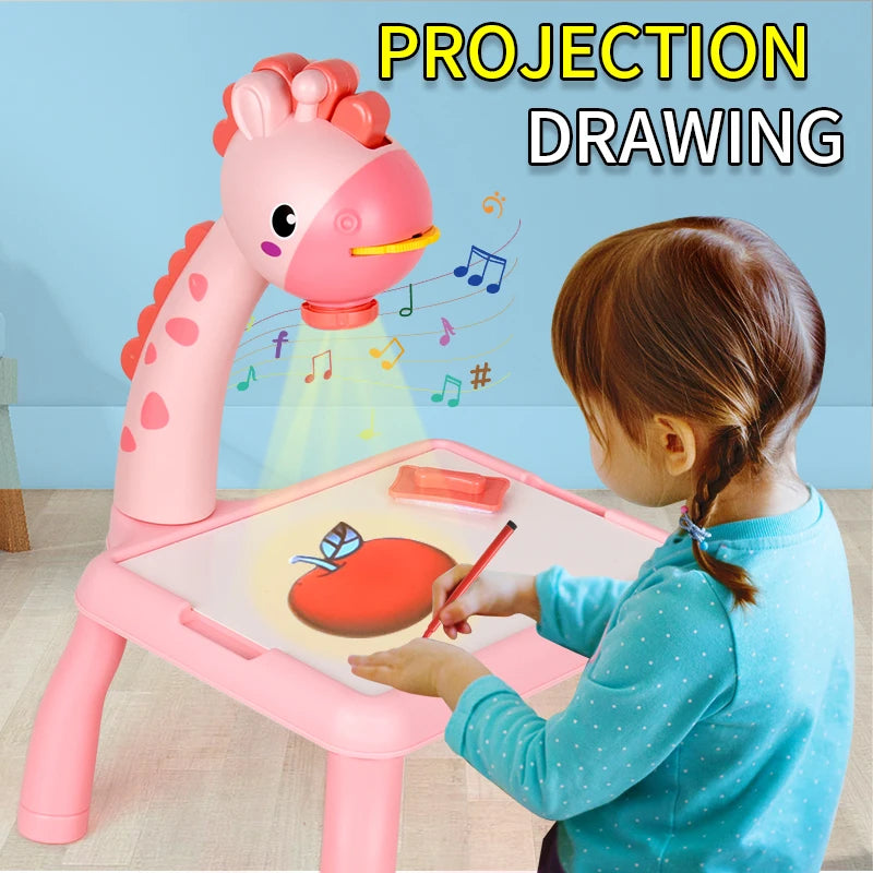EZ Children's Projection Drawing Board Multi-functional Drawing Table Projector Graffiti Puzzle Toy
