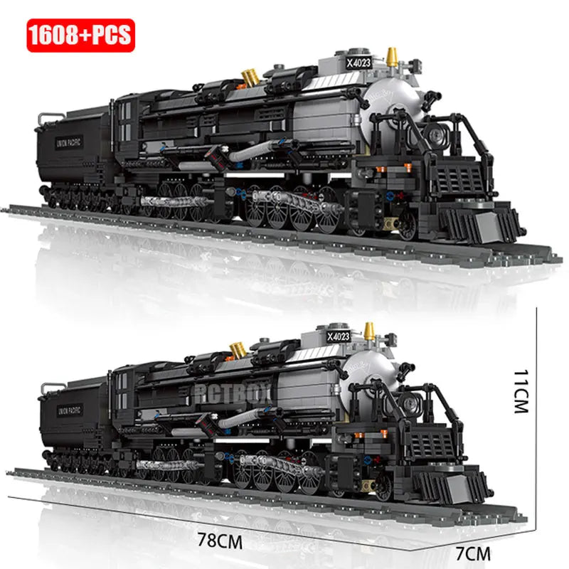 EZ Classic Technical Train Buildings Blocks Big Boy Steam Locomotive Railway Tracks Sets  DIY Kids Toys For Birthday Christmas Gift