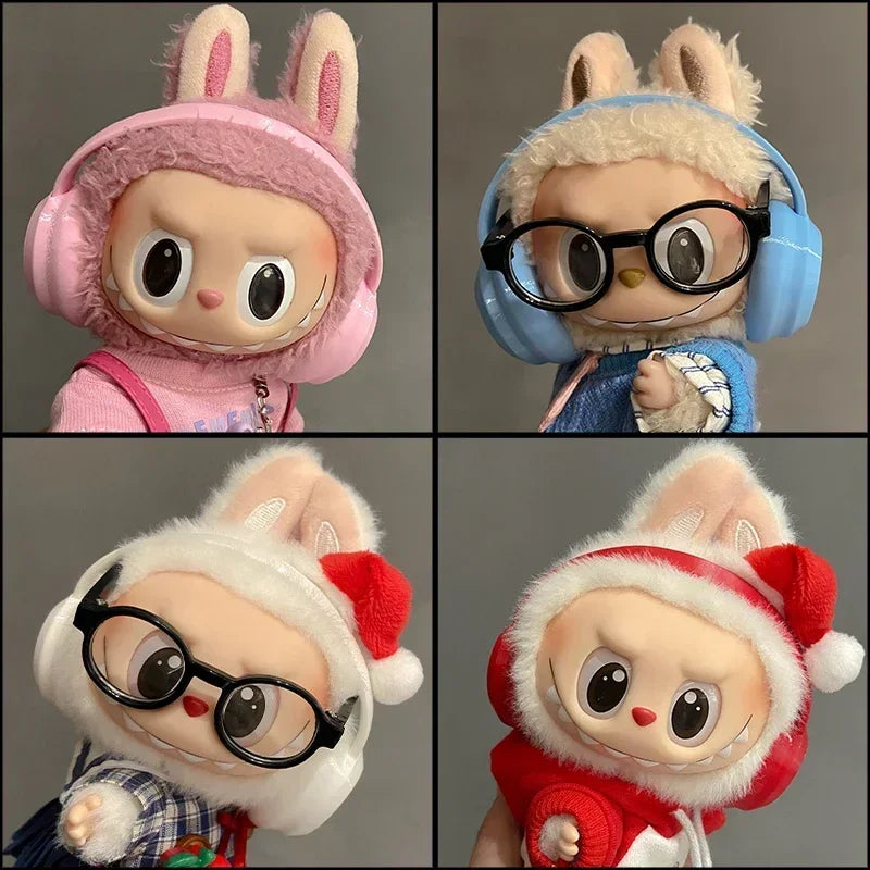 EZ Labubu Accessories：17cm Labubu Fashion Earphone Accessories 10cm Cotton Doll Earphones Macaron Color Doll Earphones