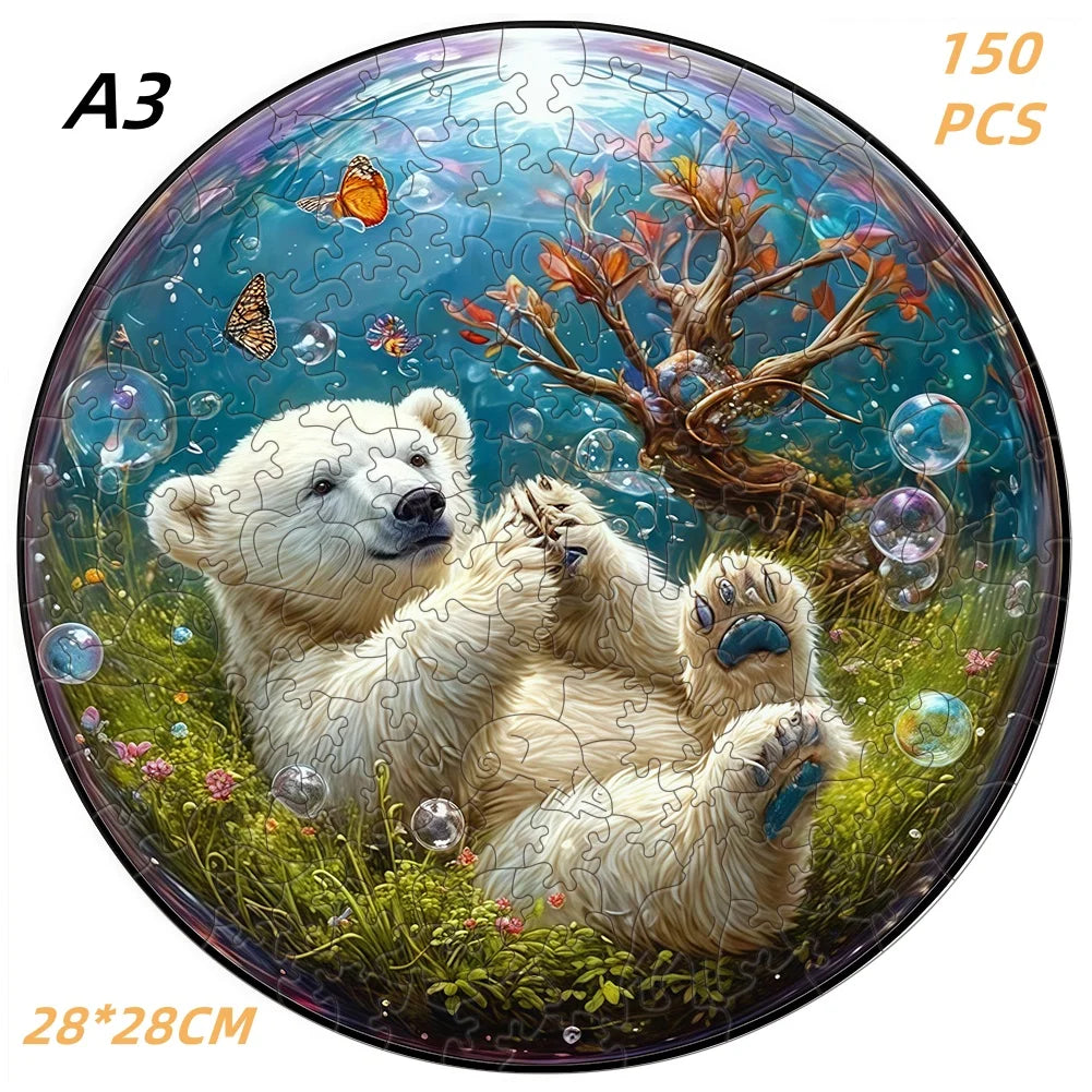 EZ Jigsaw Puzzle Mysterious Animal Puzzles Dog Puzzles Gift for Adult Kids Educational Fabulous Gift Interactive Games Wooden Toys