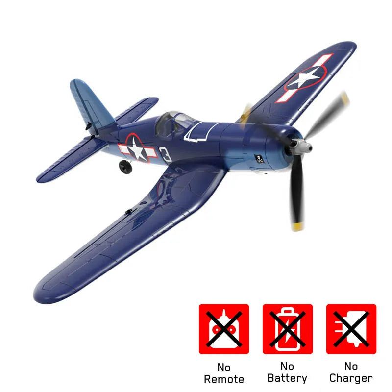 EZ New F4U Corsair RC Plane 2.4Ghz 4CH 400mm Wingspan One-Key Aerobatic RTF Remote Control Aircraft Toys Gifts for Children