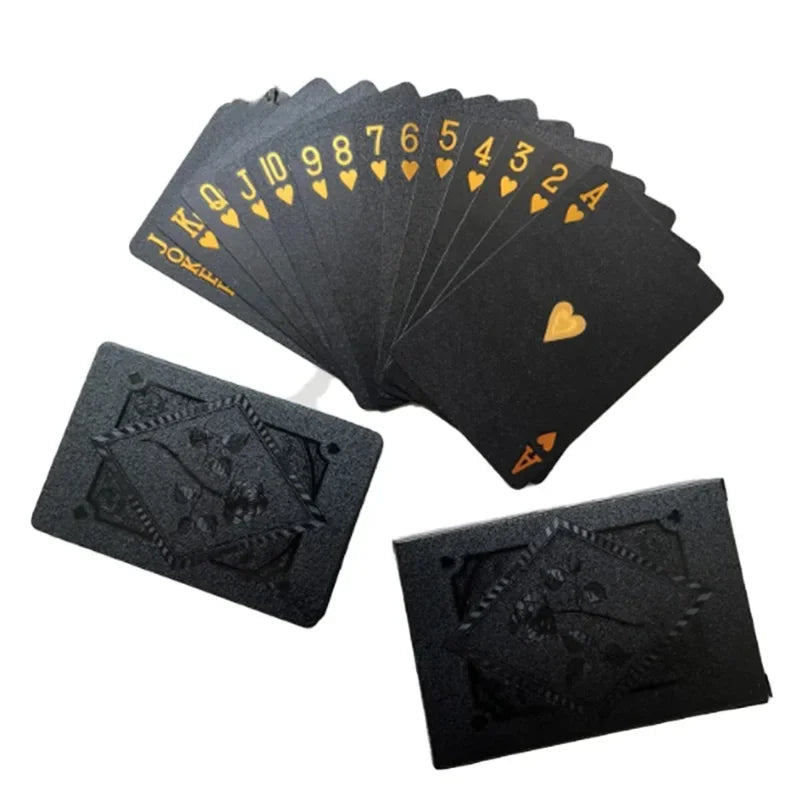 EZ Color Black Gold Playing Card Game Card Group Waterproof Poker Suit Magic Dmagic Package Board Game Gift Collection