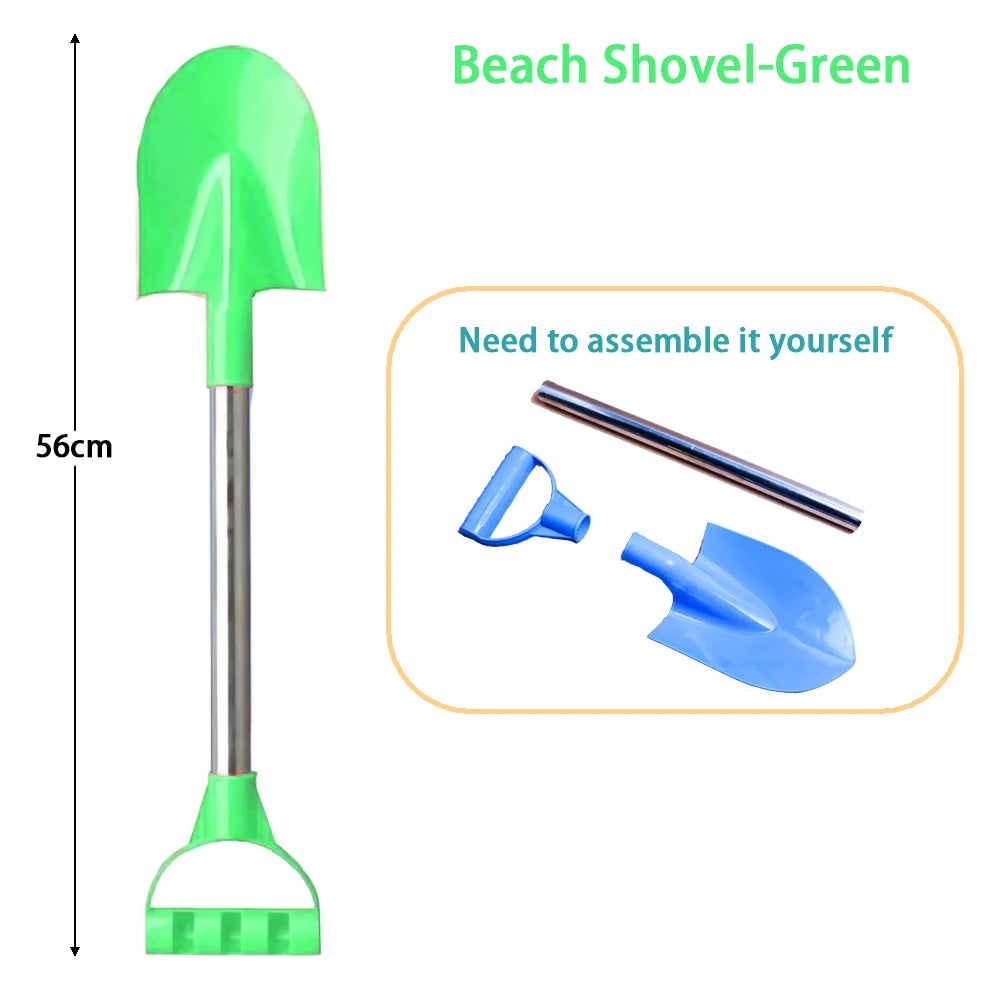 EZ Children Beach Shovel 56cm Stainless Steel Pointed Shovel Toy Sand Snow Thickened Play House Beach Shovel Outdoor Toys Kids Gift