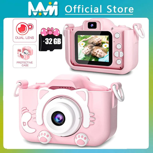 EZ Super Cute Children Camera 1080P HD Toddler Digital Video Camera 2.0-inch Kids Camera with Silicone Cases Toys for  Christmas