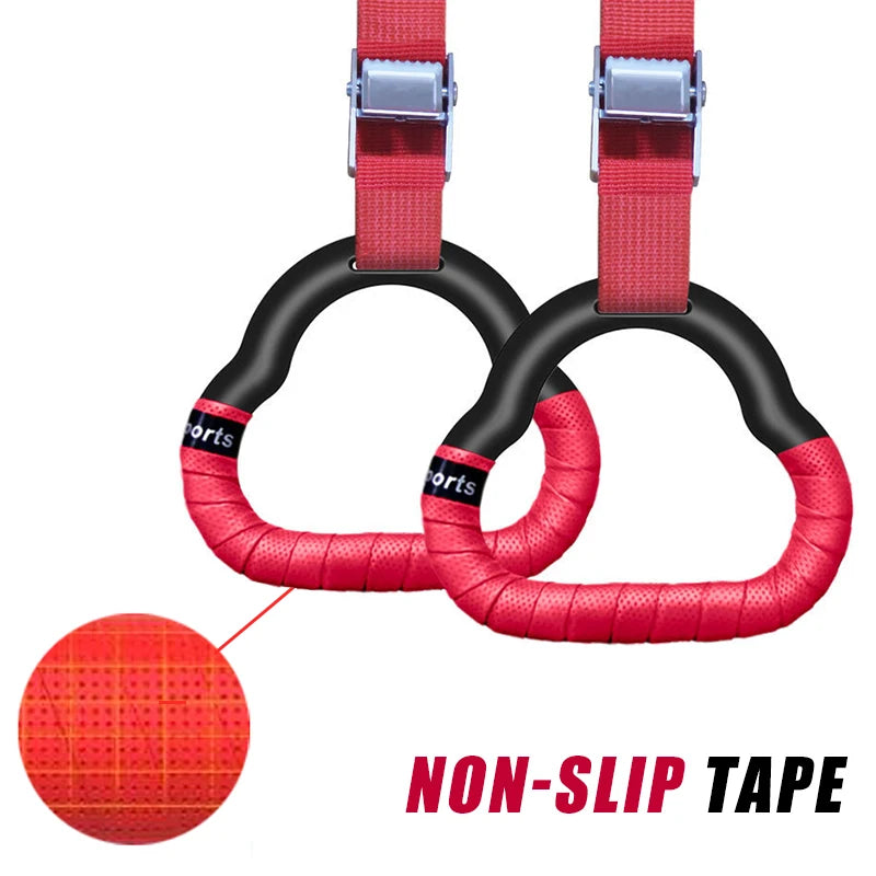 EZ Gymnastics Rings Kid Sport Toy Non-Slip Gym Rings With Swing Adjustable Straps Pull-up Workout Gymnastics Fitness Equipment Toy