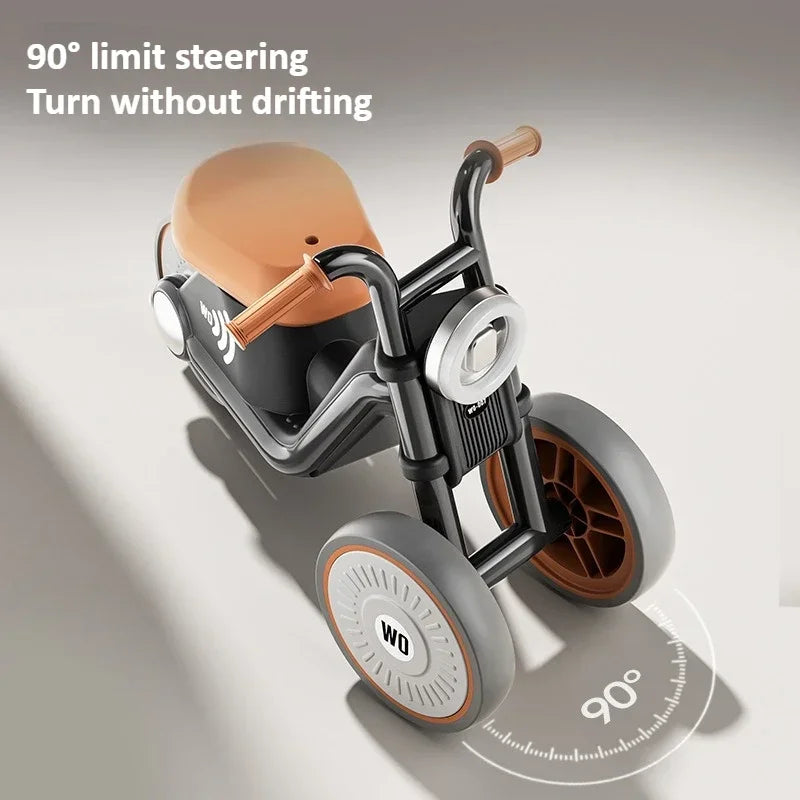 EZ Kids Balance Bike Ride-on Motorcycle Toddler Balance Bike with Music & Lights Sturdy Non-Tip Design Quiet Wheels for Boys Girls
