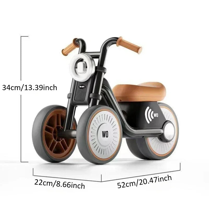 EZ Kids Balance Bike Ride-on Motorcycle Toddler Balance Bike with Music & Lights Sturdy Non-Tip Design Quiet Wheels for Boys Girls