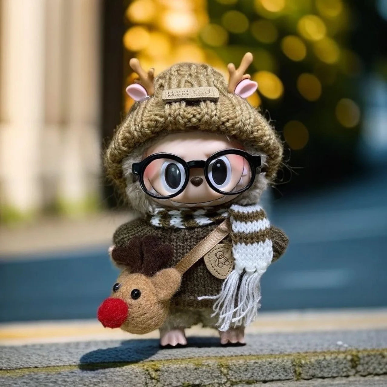 EZ Only Clothes Cute Mini Plush Doll's Clothes Outfit Accessories For Labubu Dolls Clothing Kids Gift Cherry Skirt Set