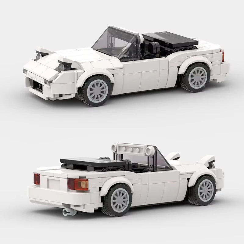 EZ Mini Cabrio MOC Open Car Vehicle City  Racer Runabout Building Blocks Brick Cabriolet Supercar Kids Toys Gift Boys