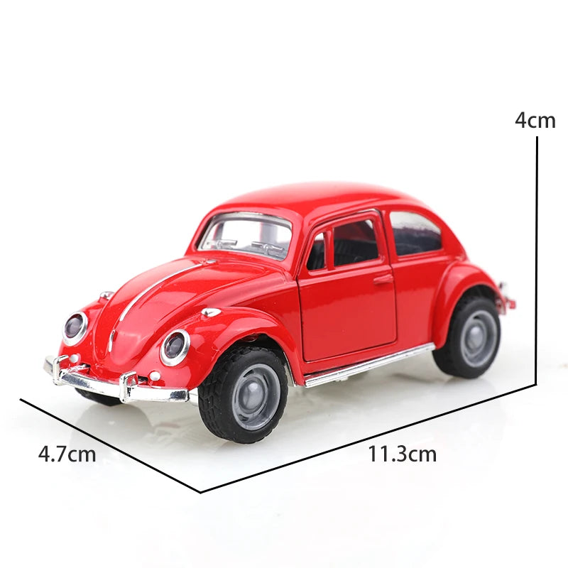 EZ (bagged)1:38 Classical Cute Beettle, Alloy Model Car, Simulated vehicle, children's alloy car, boy's toy model, car ornaments
