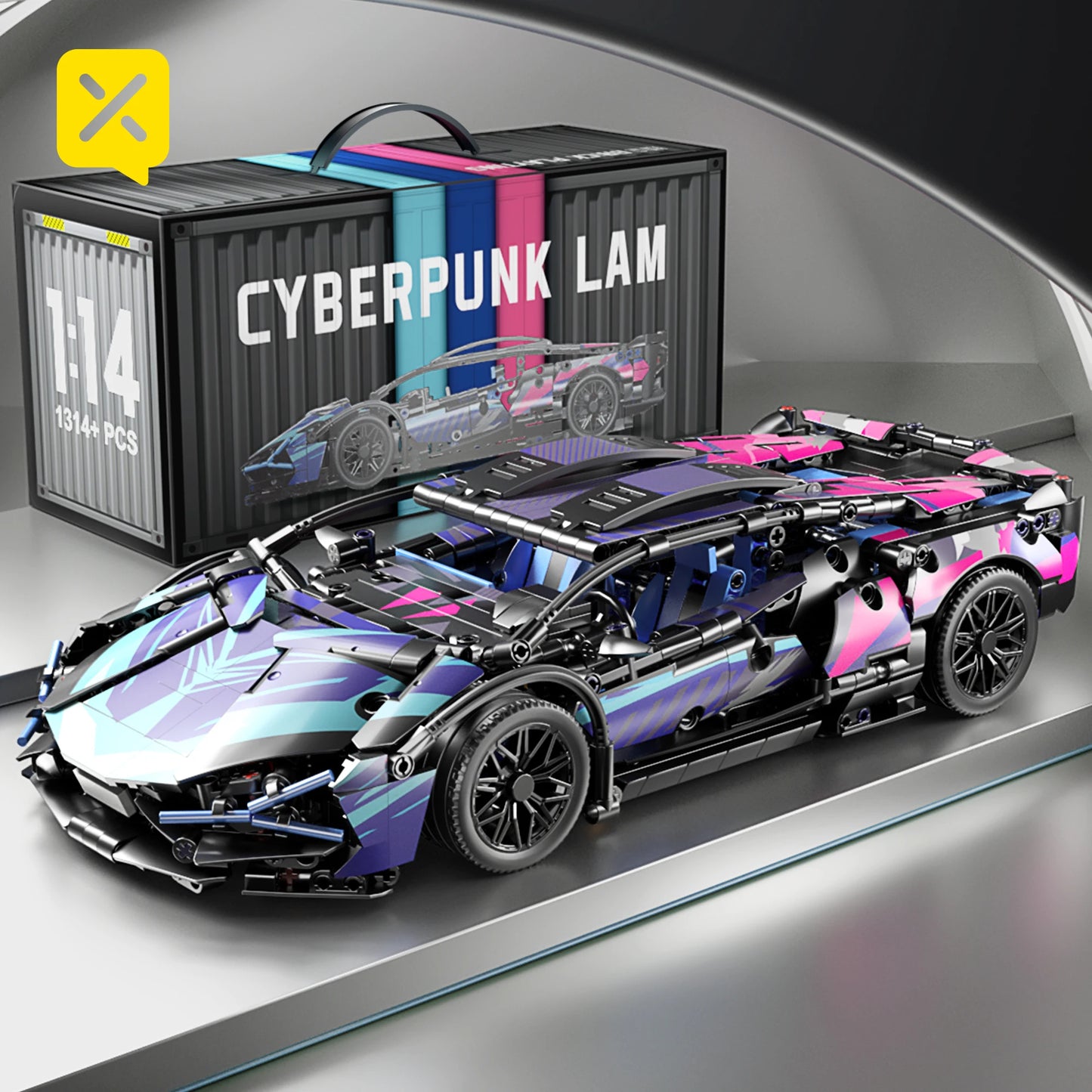 EZ ToylinX Technical Building Blocks Racing Sport Car Speed Vehicle Model City Mechanical Super Bricks Puzzle Toys Adult Gift