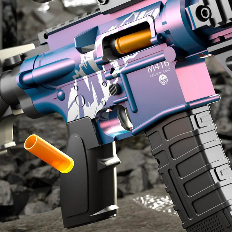 EZ Children's Manual Soft Bullet M416 Soft Bullet Gun Can Fire Submachine Gun Model Boy Toy Gun Action Loading Assault Rifle