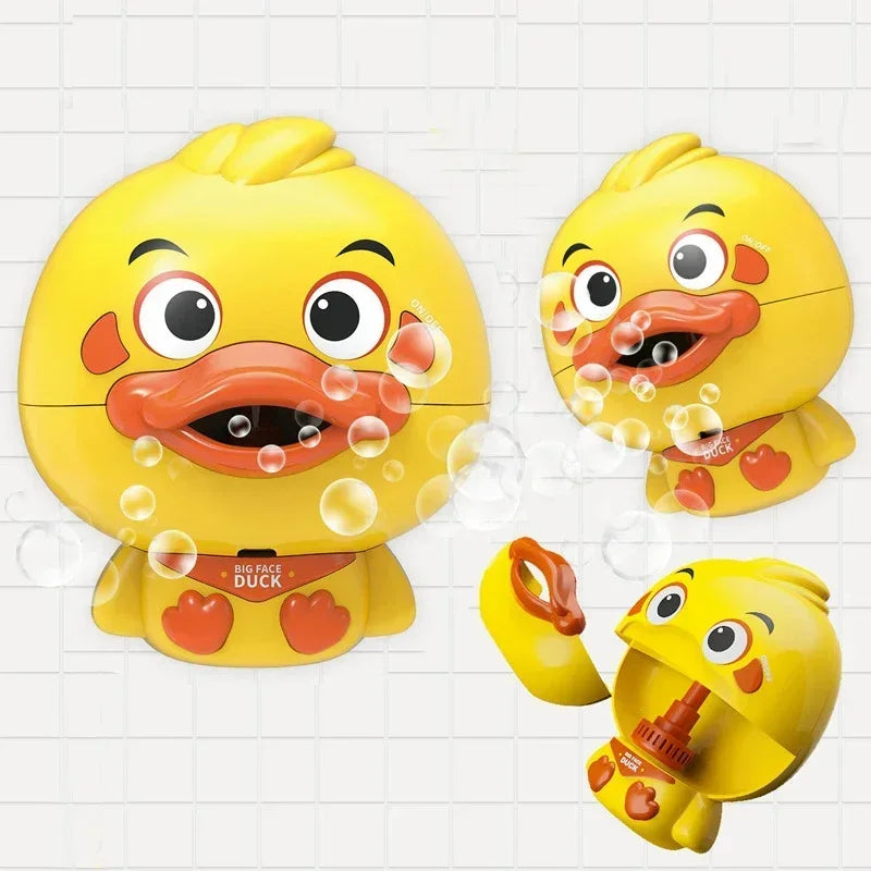 EZ Bubble Duck Baby Bath Toy Funny Toddler Bath Bubble Maker Pool Swimming Bathtub Soap Machine Bathroom Toys for Children Kids