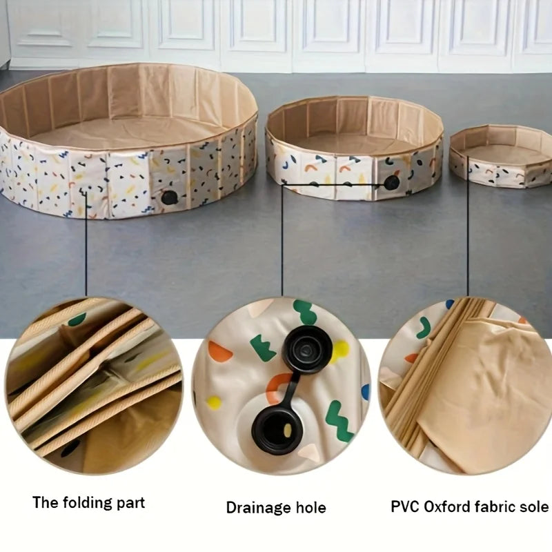 EZ Multi functional folding swimming pool, ball pool with drainage valve, children's game fence, indoor and outdoor swimming pool.