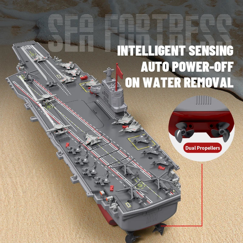 EZ JJRC S19 RC Aircraft 2.4G Remote Control Battleship Boat RC Boat Auto Water Sensor Carrier Boat Toys Gift for Kids Boys
