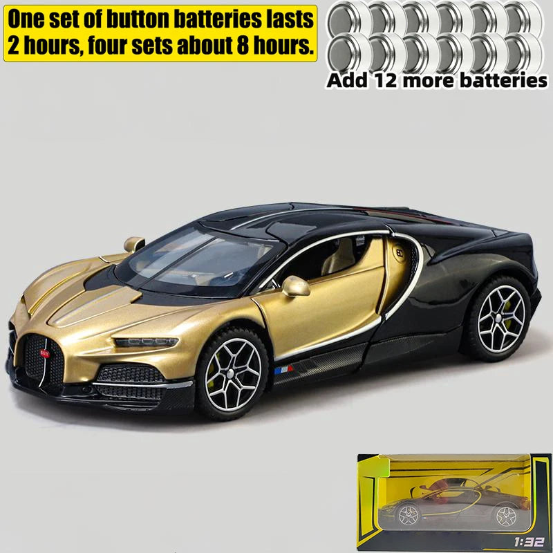 EZ 1:32 Bugatti Tourbillon V16 Supercar Alloy Metal Diecast Model Car Children's Toys Mini GT Collection Hobbies Birthday Gifts Boy